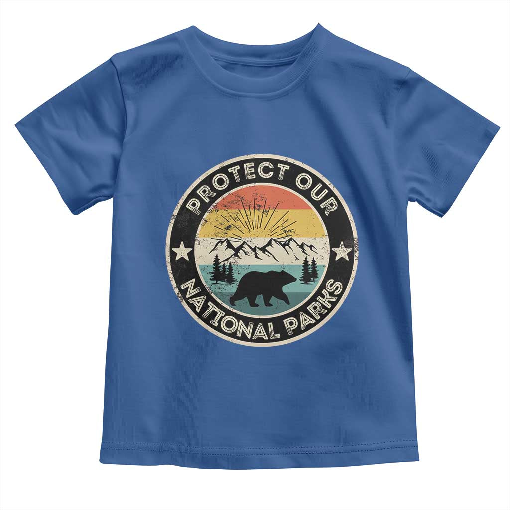 Protect Our National Parks Toddler T Shirt Bear Wildlife Retro Mountain Graphic