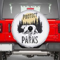 Protect Our Parks Spare Tire Cover Retro Bear Forest Nature Graphic