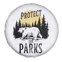 Protect Our Parks Spare Tire Cover Retro Bear Forest Nature Graphic