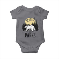 Protect Our Parks Baby Onesie Retro Bear Forest Nature Graphic