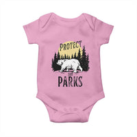 Protect Our Parks Baby Onesie Retro Bear Forest Nature Graphic