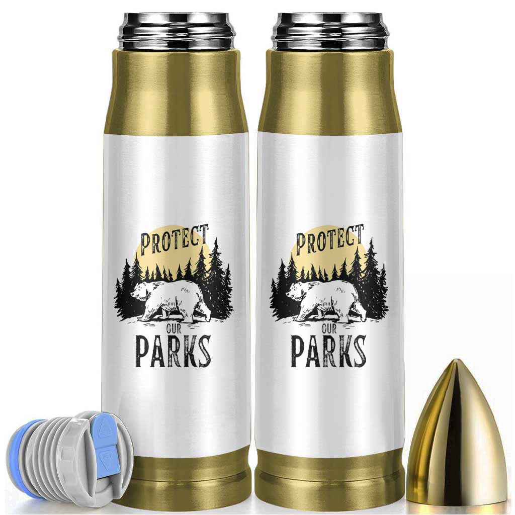 Protect Our Parks Bullet Tumbler Retro Bear Forest Nature Graphic