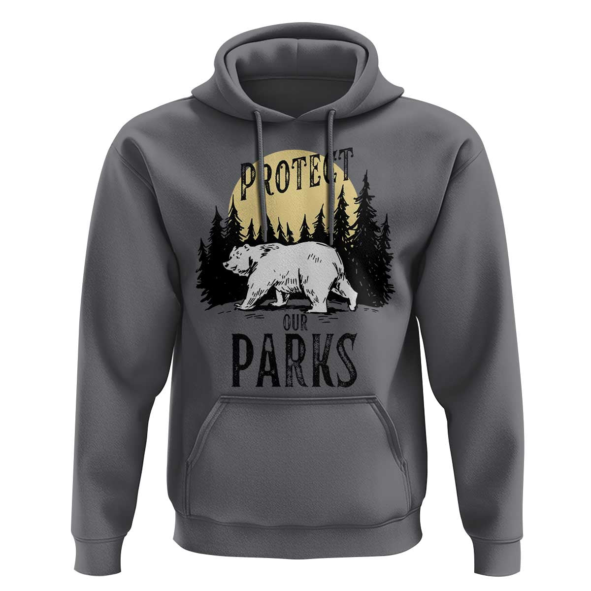 Protect Our Parks Hoodie Retro Bear Forest Nature Graphic