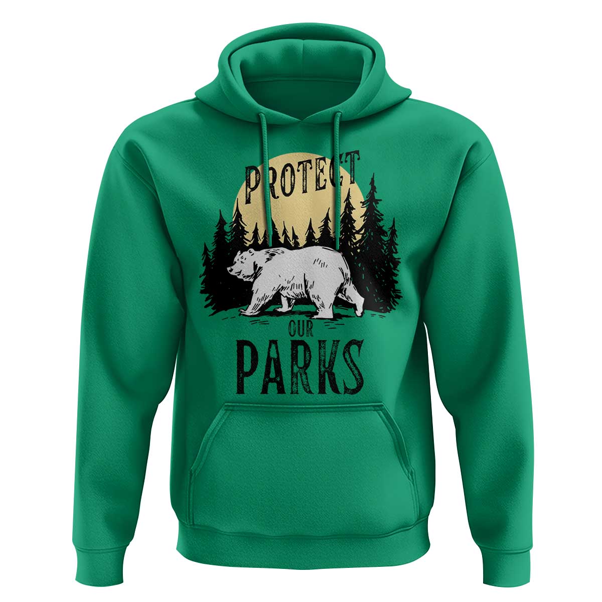 Protect Our Parks Hoodie Retro Bear Forest Nature Graphic