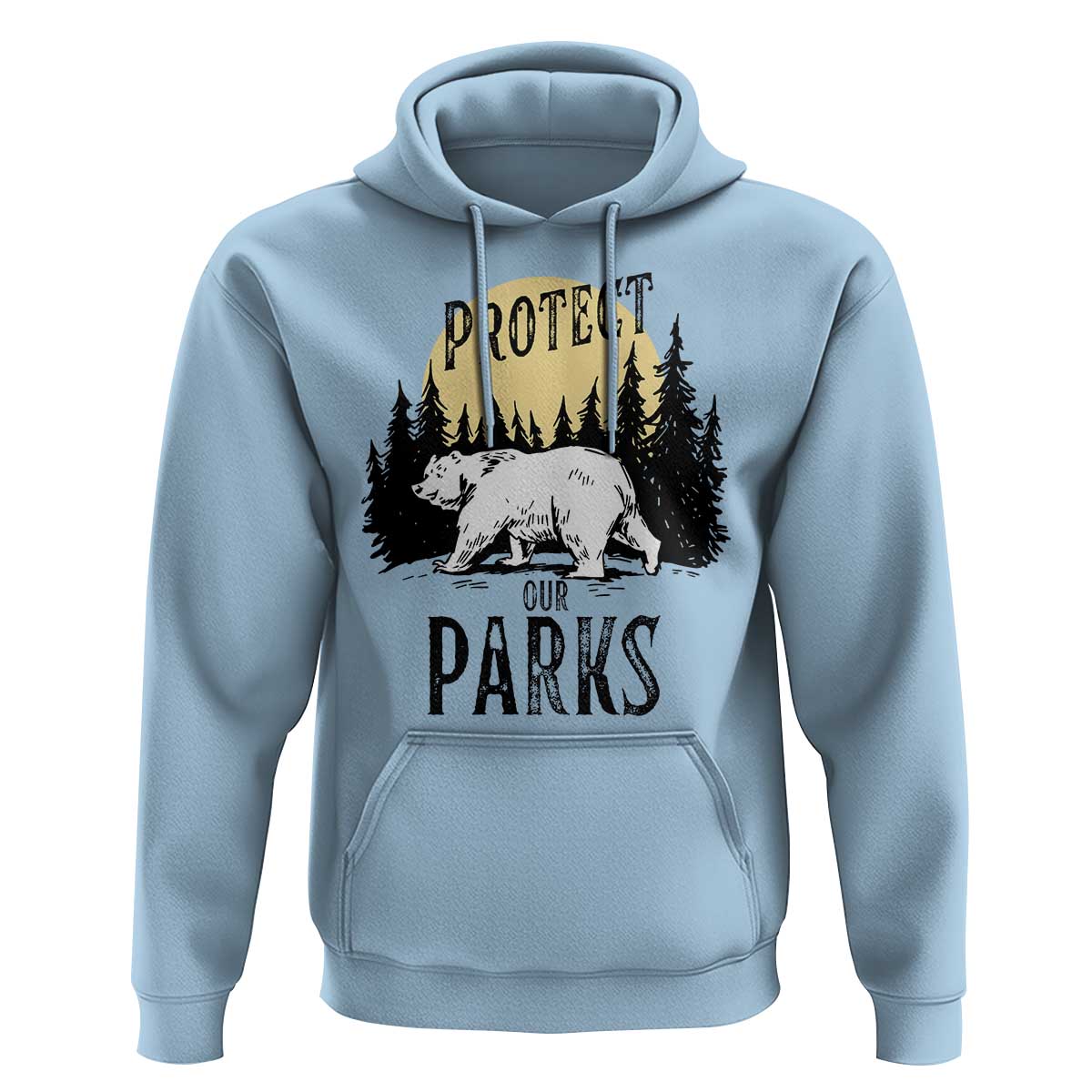 Protect Our Parks Hoodie Retro Bear Forest Nature Graphic