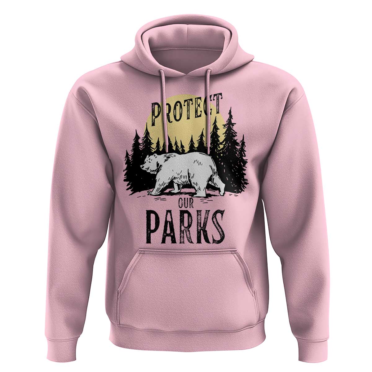 Protect Our Parks Hoodie Retro Bear Forest Nature Graphic