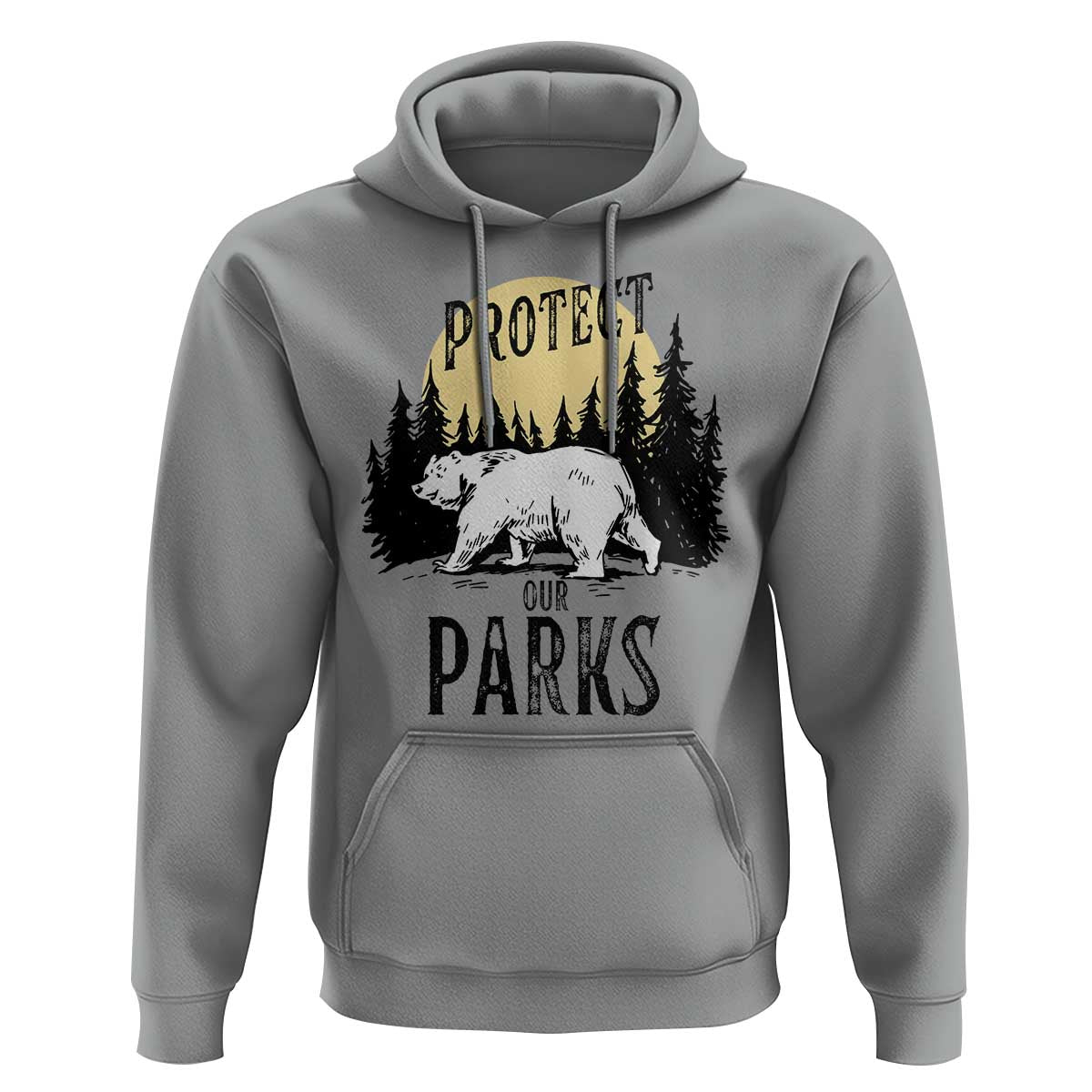 Protect Our Parks Hoodie Retro Bear Forest Nature Graphic