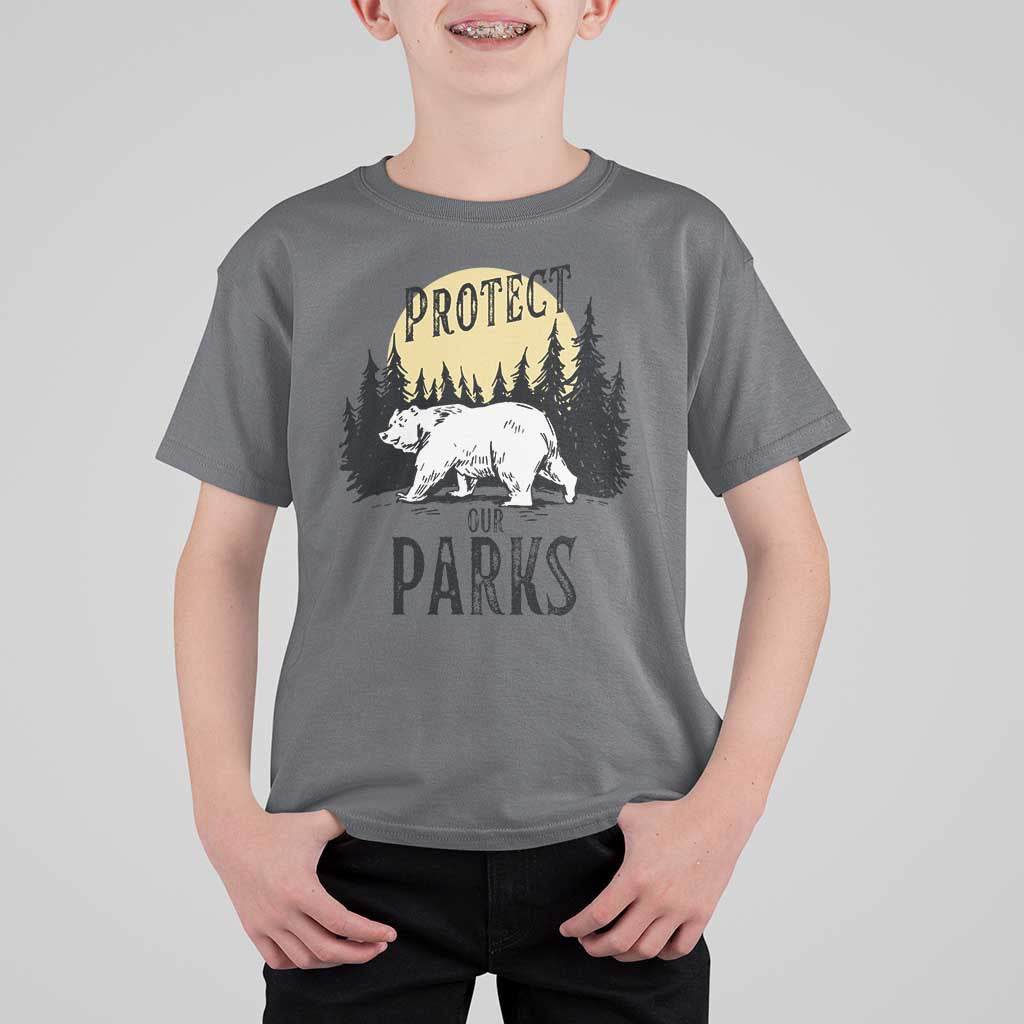 Protect Our Parks T Shirt For Kid Retro Bear Forest Nature Graphic