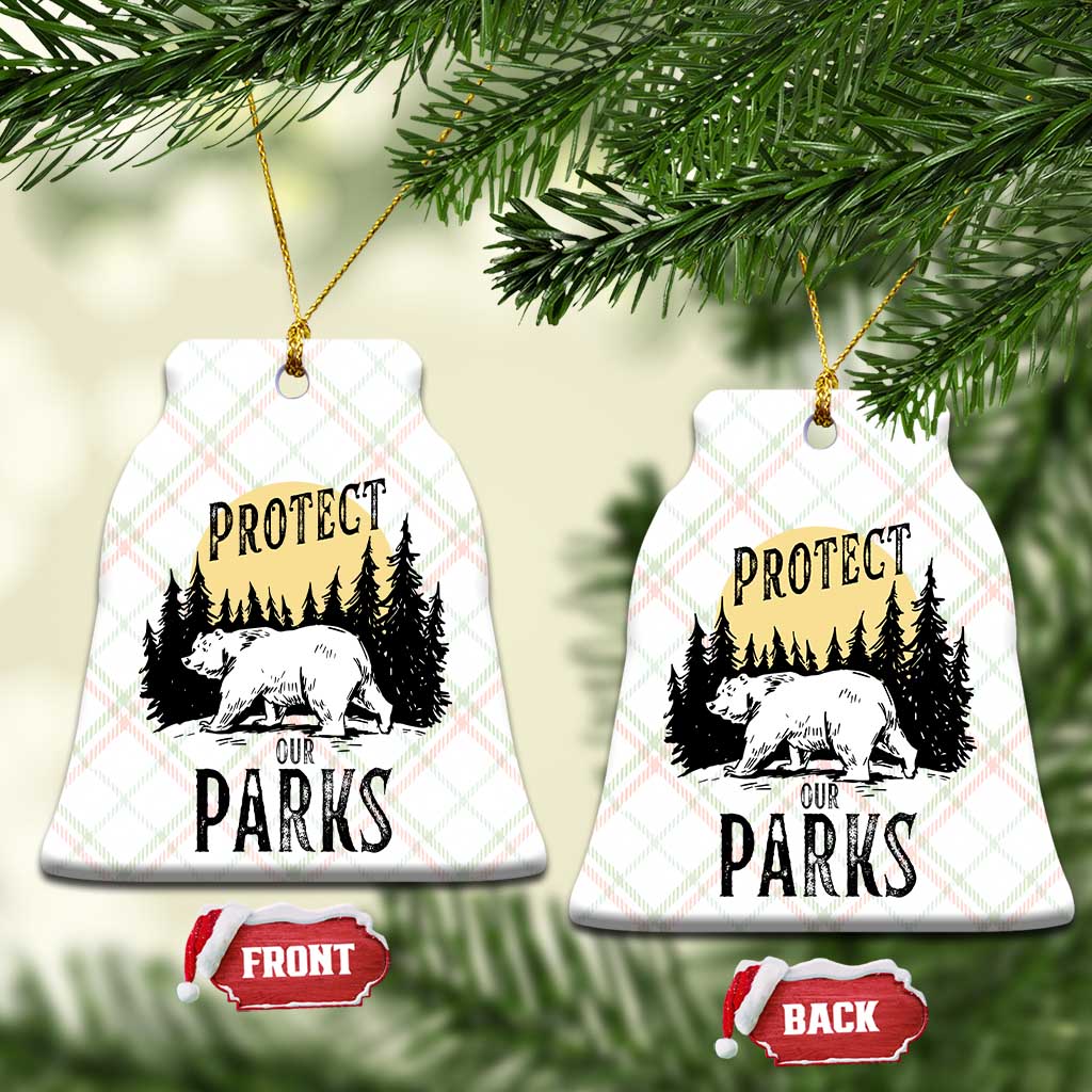 Protect Our Parks Ceramic Ornament Retro Bear Forest Nature Graphic - Wonder Print Shop