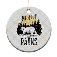 Protect Our Parks Ceramic Ornament Retro Bear Forest Nature Graphic - Wonder Print Shop