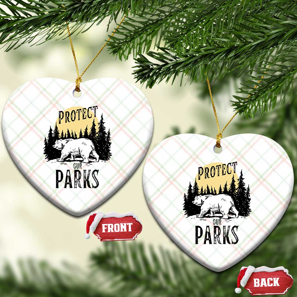 Protect Our Parks Ceramic Ornament Retro Bear Forest Nature Graphic - Wonder Print Shop