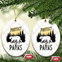 Protect Our Parks Ceramic Ornament Retro Bear Forest Nature Graphic - Wonder Print Shop