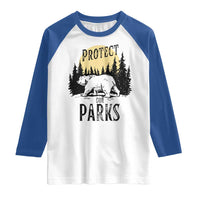 Protect Our Parks Raglan Shirt Retro Bear Forest Nature Graphic