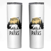 Protect Our Parks Skinny Tumbler Retro Bear Forest Nature Graphic