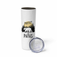 Protect Our Parks Skinny Tumbler Retro Bear Forest Nature Graphic