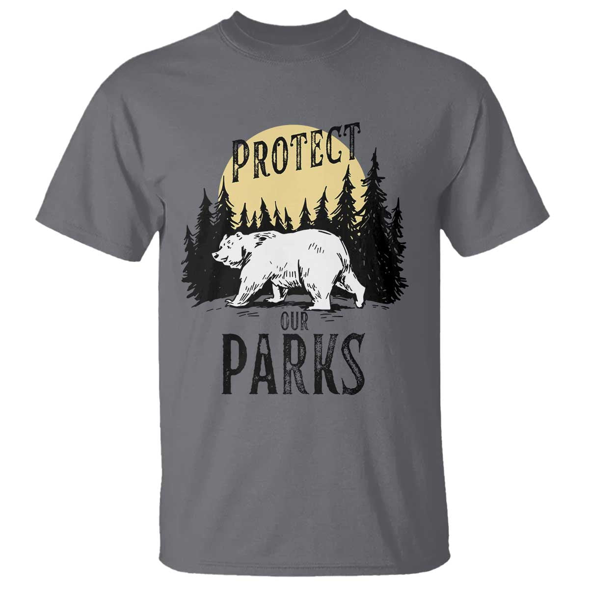 Protect Our Parks T Shirt Retro Bear Forest Nature Graphic