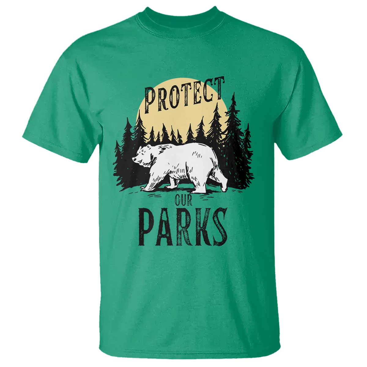 Protect Our Parks T Shirt Retro Bear Forest Nature Graphic