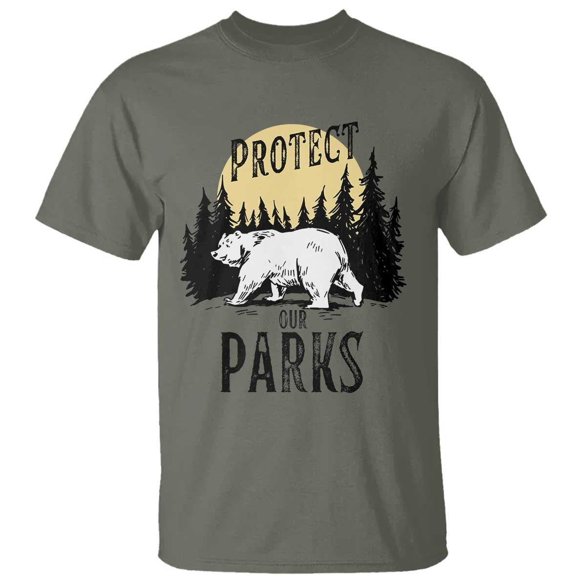 Protect Our Parks T Shirt Retro Bear Forest Nature Graphic