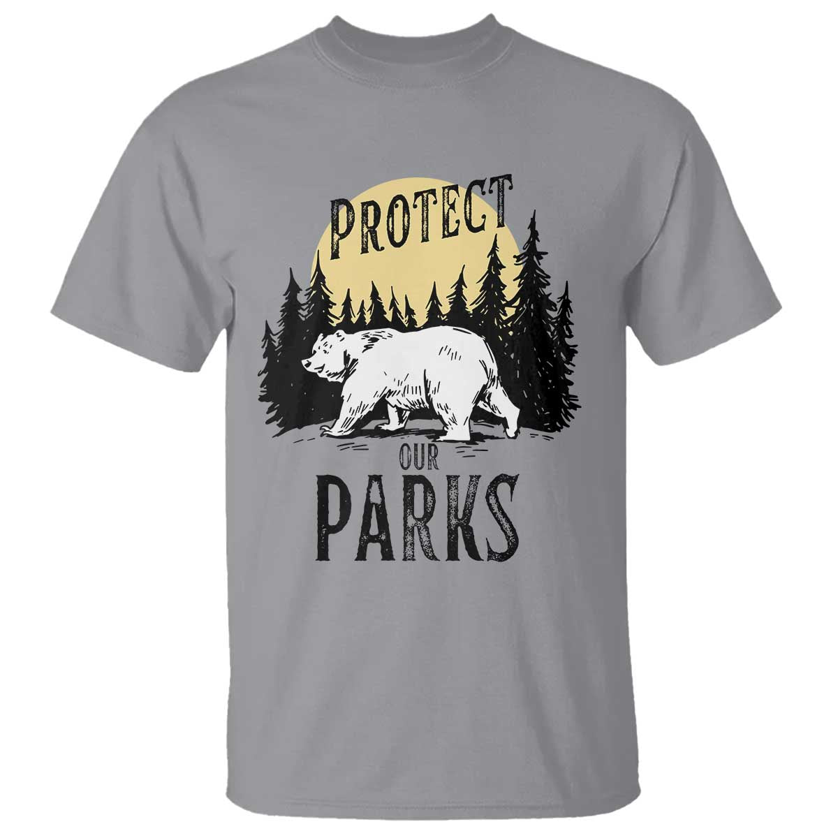 Protect Our Parks T Shirt Retro Bear Forest Nature Graphic