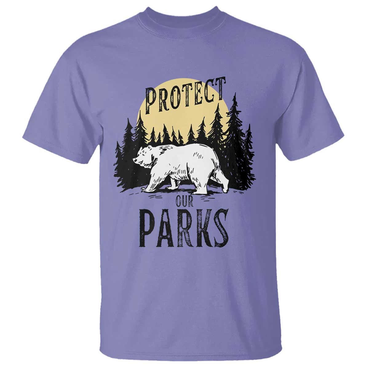 Protect Our Parks T Shirt Retro Bear Forest Nature Graphic