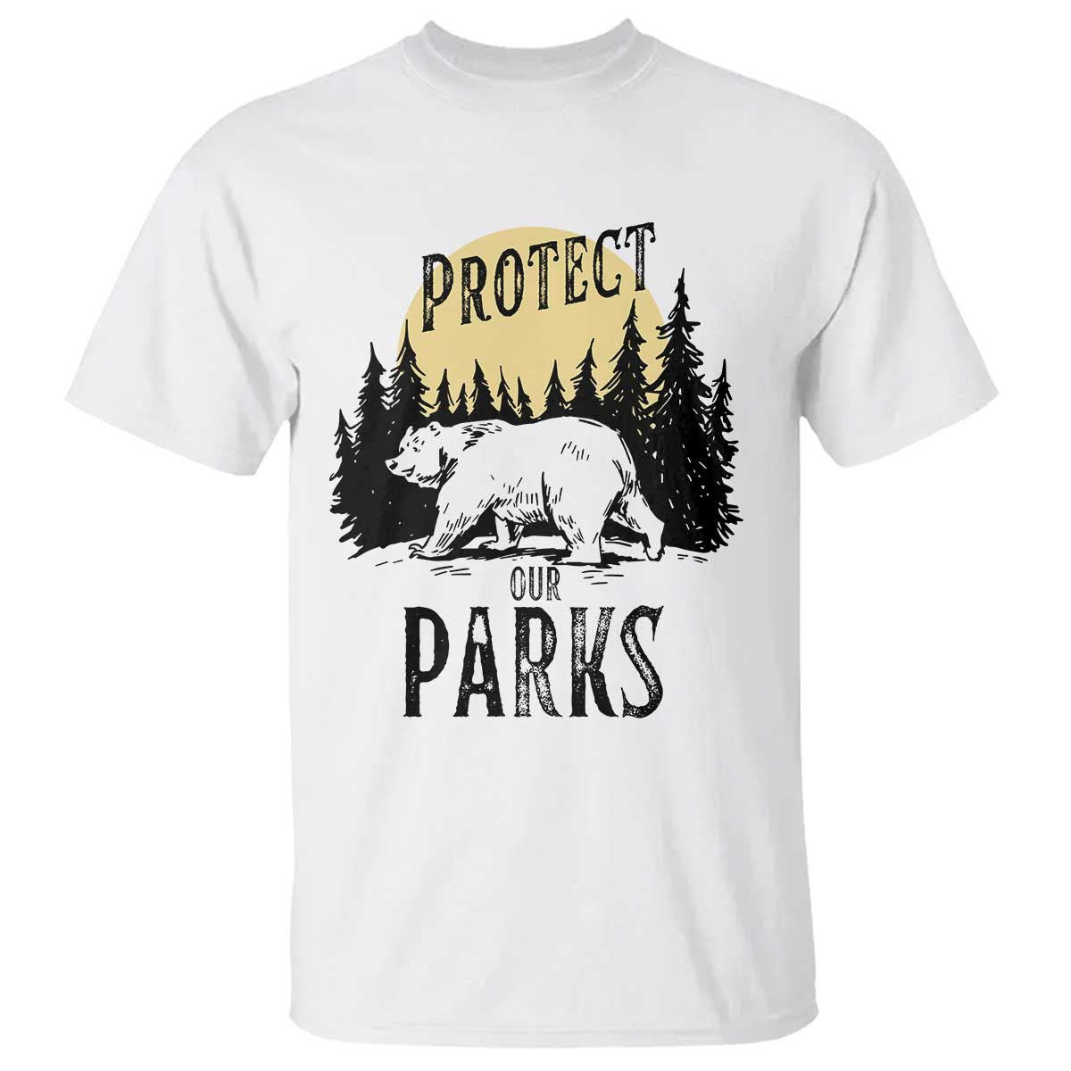 Protect Our Parks T Shirt Retro Bear Forest Nature Graphic