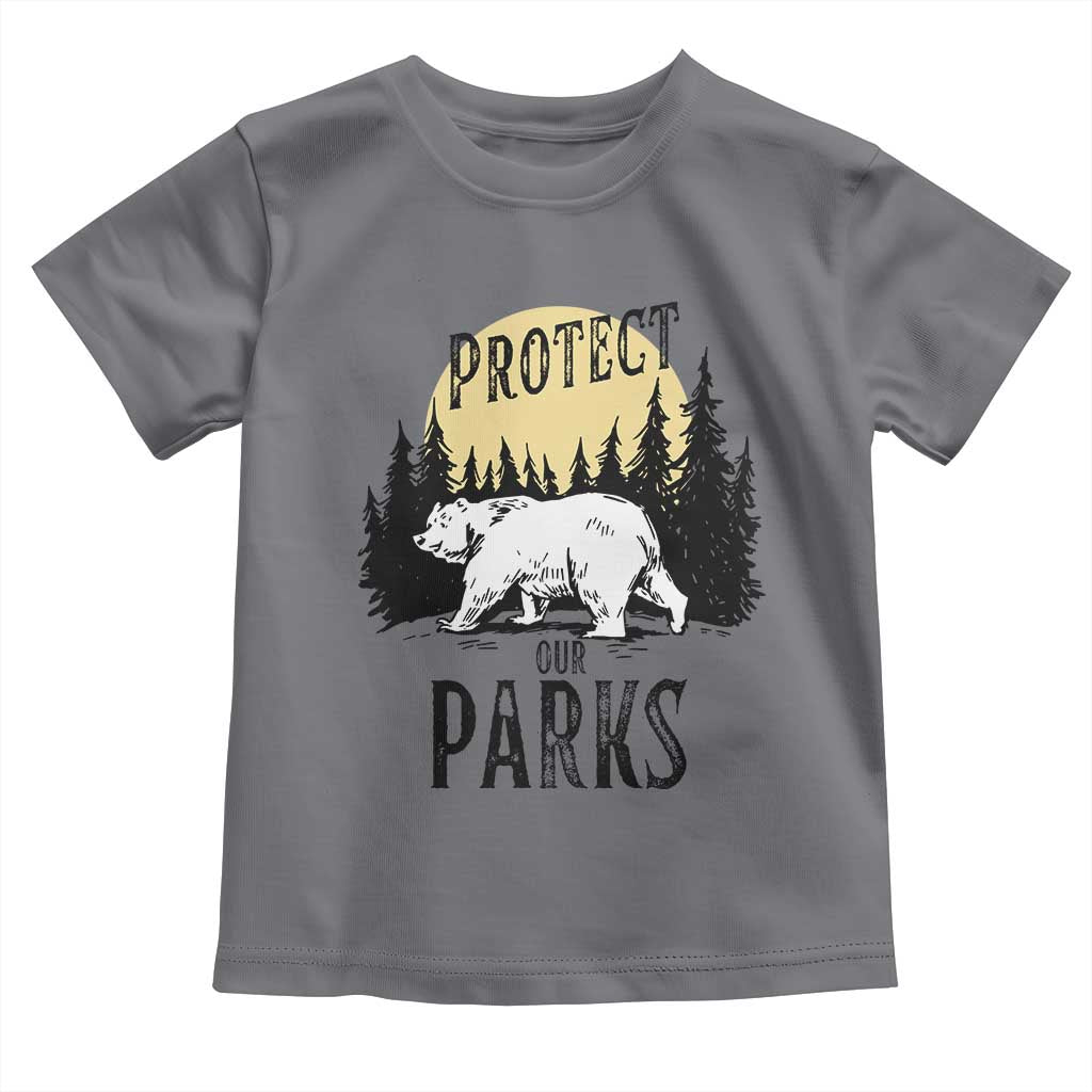 Protect Our Parks Toddler T Shirt Retro Bear Forest Nature Graphic