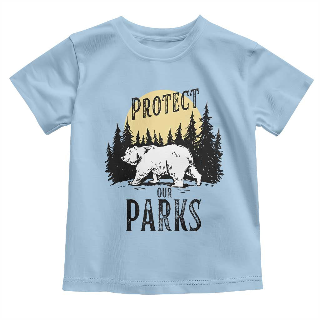Protect Our Parks Toddler T Shirt Retro Bear Forest Nature Graphic