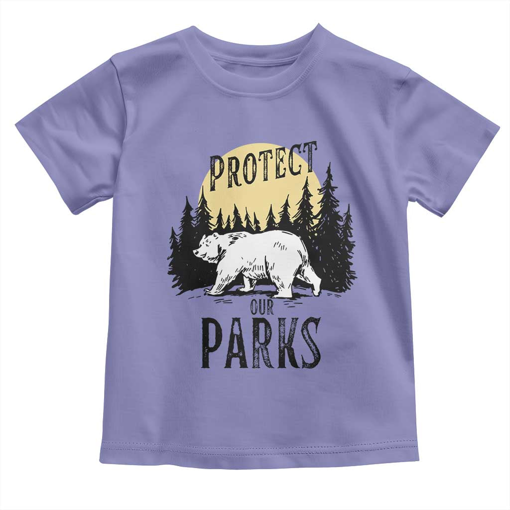 Protect Our Parks Toddler T Shirt Retro Bear Forest Nature Graphic