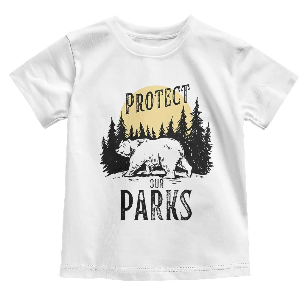 Protect Our Parks Toddler T Shirt Retro Bear Forest Nature Graphic