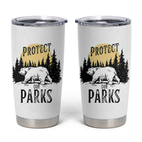 Protect Our Parks Tumbler Cup Retro Bear Forest Nature Graphic