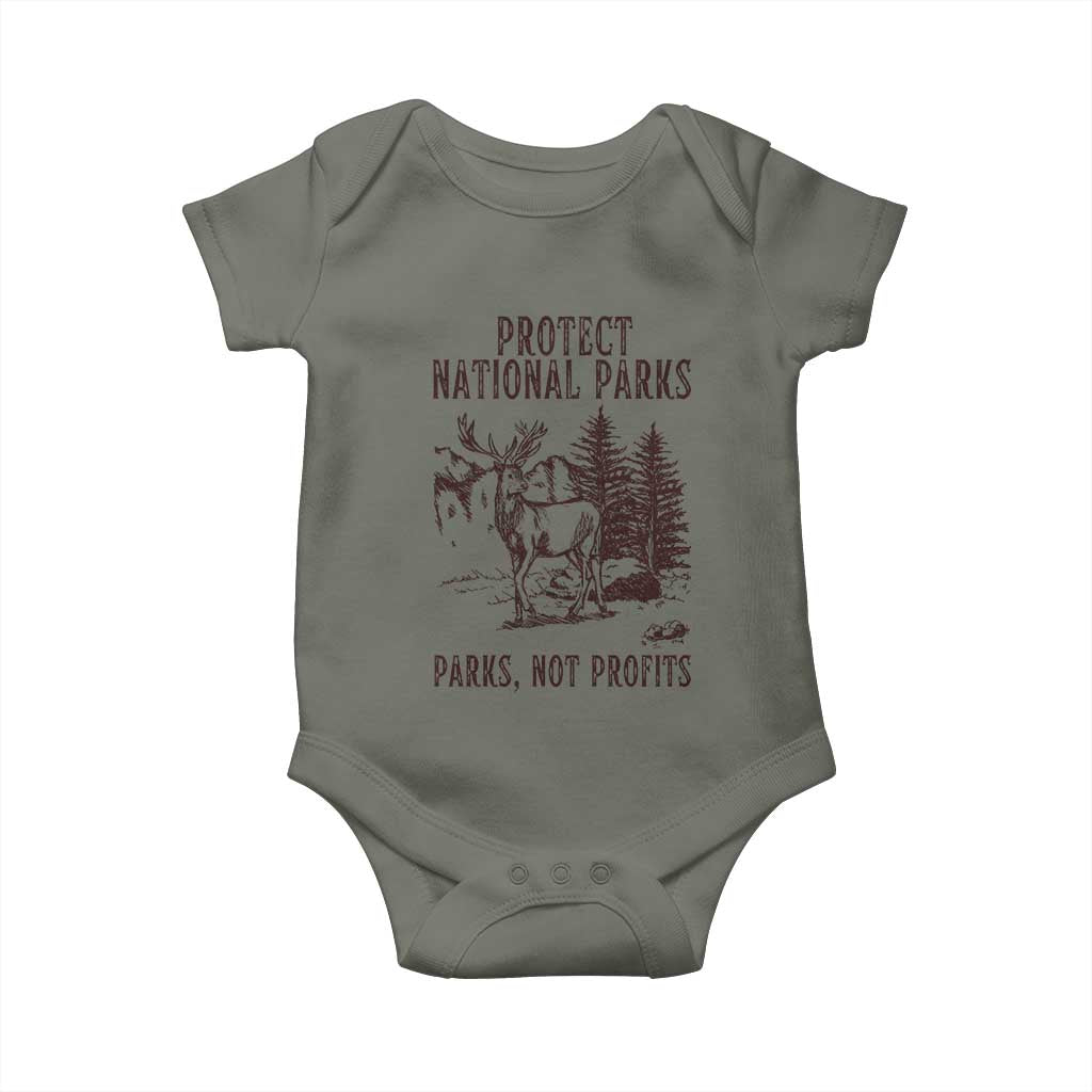 Protect National Parks Baby Onesie Support Parks Not Profits Deer
