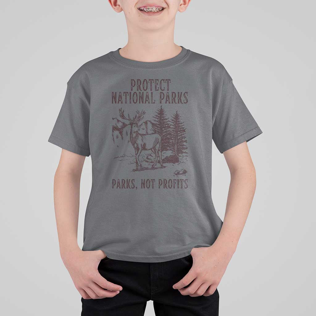 Protect National Parks T Shirt For Kid Support Parks Not Profits Deer