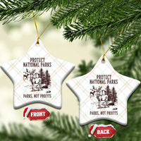 Protect National Parks Ceramic Ornament Support Parks Not Profits Deer - Wonder Print Shop