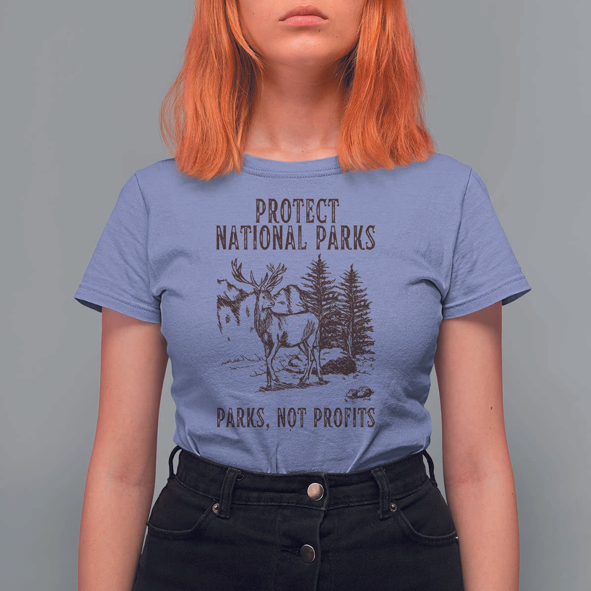 Protect National Parks T Shirt For Women Support Parks Not Profits Deer