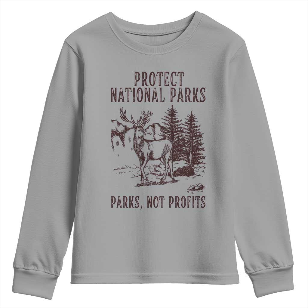 Protect National Parks Youth Sweatshirt Support Parks Not Profits Deer