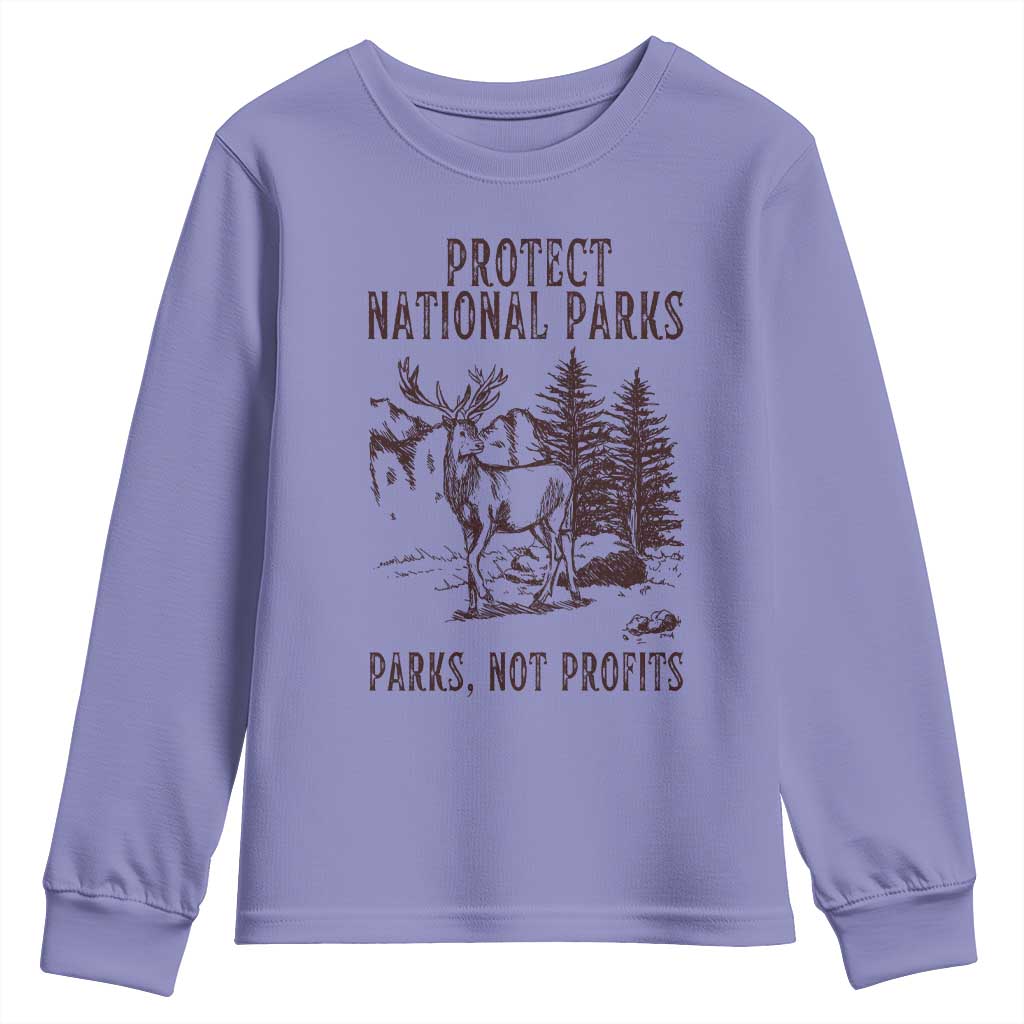 Protect National Parks Youth Sweatshirt Support Parks Not Profits Deer