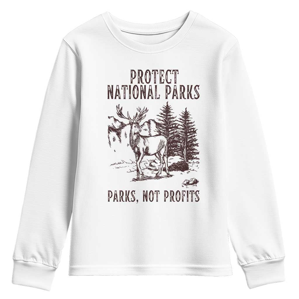 Protect National Parks Youth Sweatshirt Support Parks Not Profits Deer