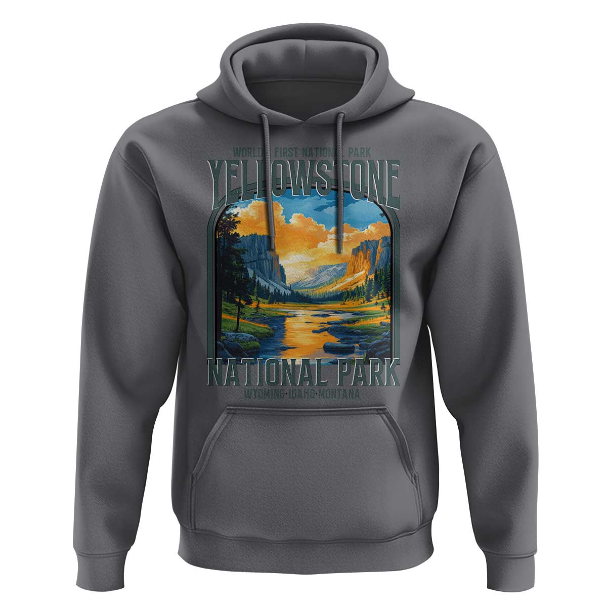 Yellowstone National Park Hoodie Worlds First NP Retro Vintage Graphic