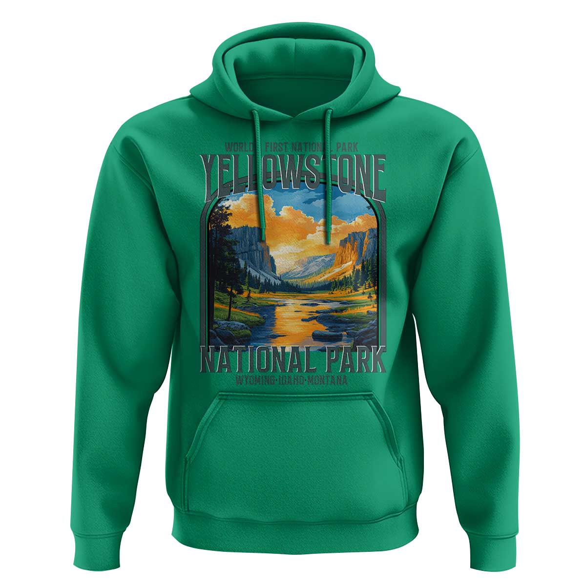 Yellowstone National Park Hoodie Worlds First NP Retro Vintage Graphic