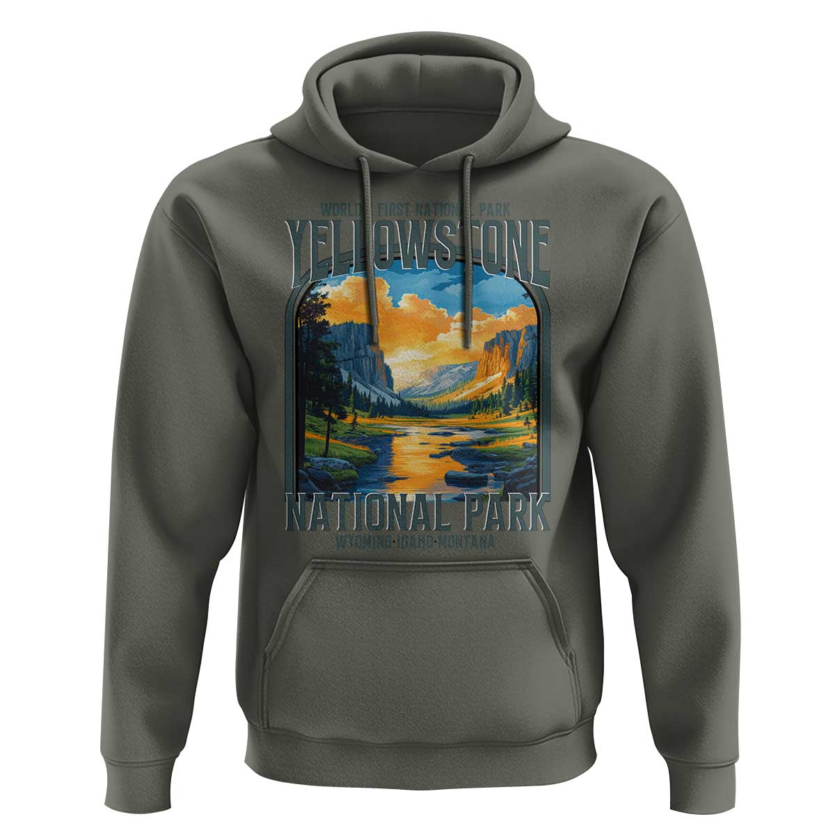 Yellowstone National Park Hoodie Worlds First NP Retro Vintage Graphic