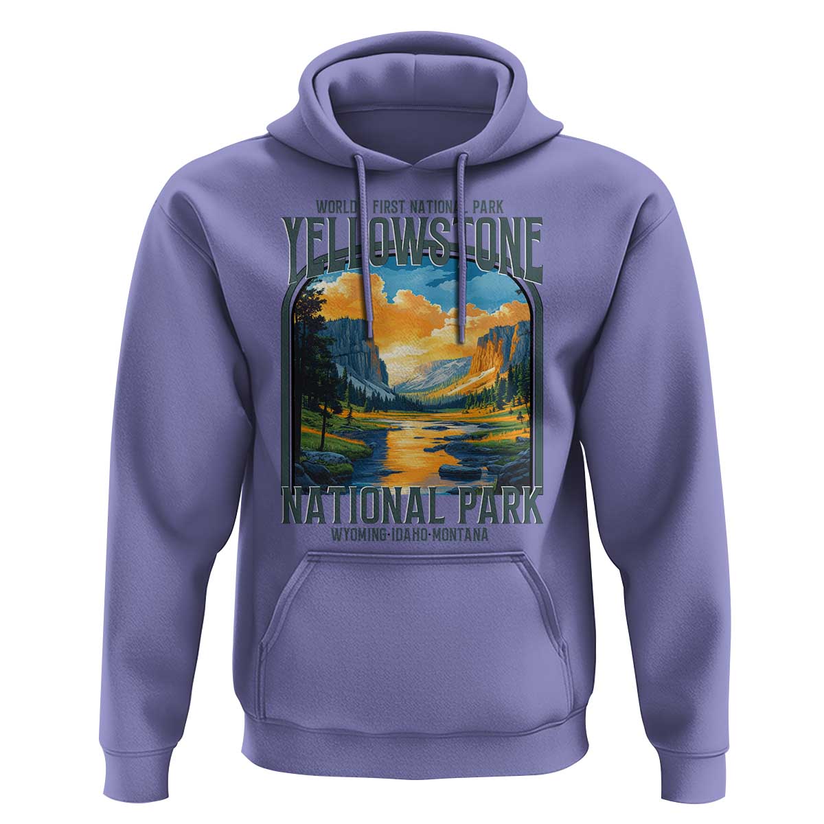 Yellowstone National Park Hoodie Worlds First NP Retro Vintage Graphic