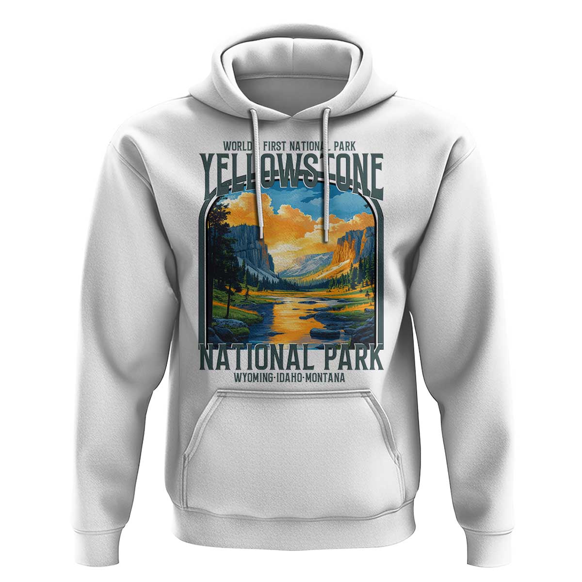 Yellowstone National Park Hoodie Worlds First NP Retro Vintage Graphic