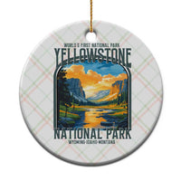 Yellowstone National Park Ceramic Ornament Worlds First NP Retro Vintage Graphic - Wonder Print Shop