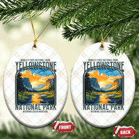 Yellowstone National Park Ceramic Ornament Worlds First NP Retro Vintage Graphic - Wonder Print Shop