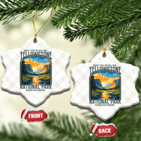 Yellowstone National Park Ceramic Ornament Worlds First NP Retro Vintage Graphic - Wonder Print Shop
