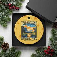 Yellowstone National Park Ceramic Ornament Worlds First NP Retro Vintage Graphic - Wonder Print Shop