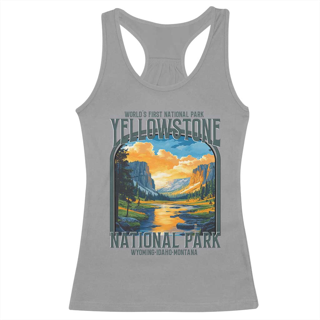 Yellowstone National Park Racerback Tank Top Worlds First NP Retro Vintage Graphic