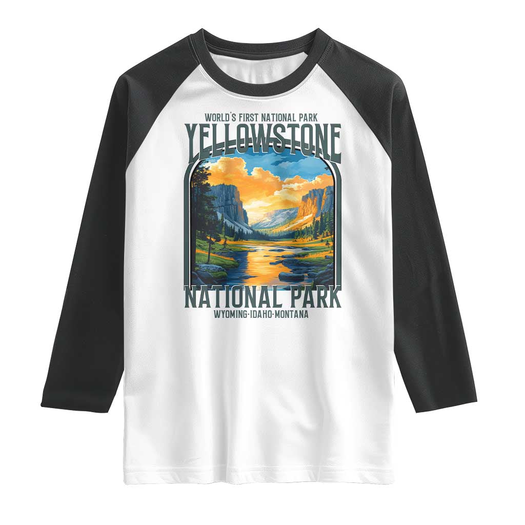 Yellowstone National Park Raglan Shirt Worlds First NP Retro Vintage Graphic