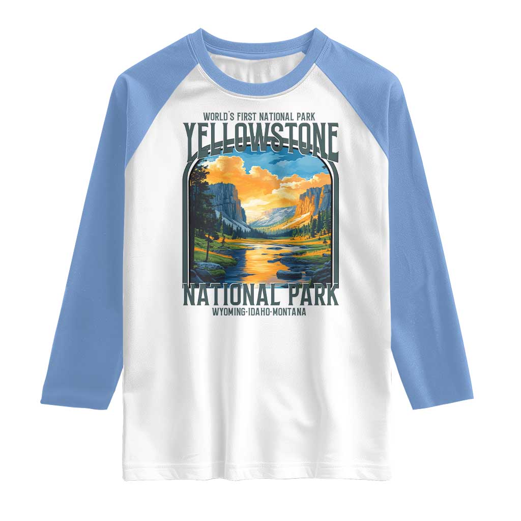 Yellowstone National Park Raglan Shirt Worlds First NP Retro Vintage Graphic
