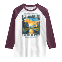 Yellowstone National Park Raglan Shirt Worlds First NP Retro Vintage Graphic
